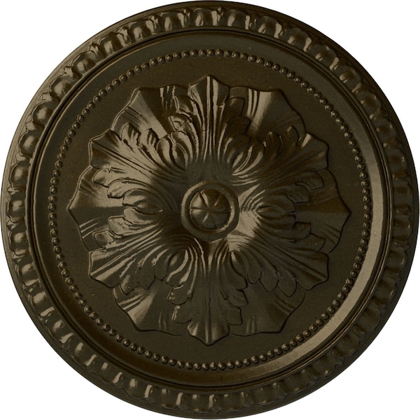 Ekena Millwork Richmond Ceiling Medallion (Fits Canopies up to 2 5/8"), Hand-Painted Green Gold, 18"OD x 1 3/8"P CM18RIGGS - main